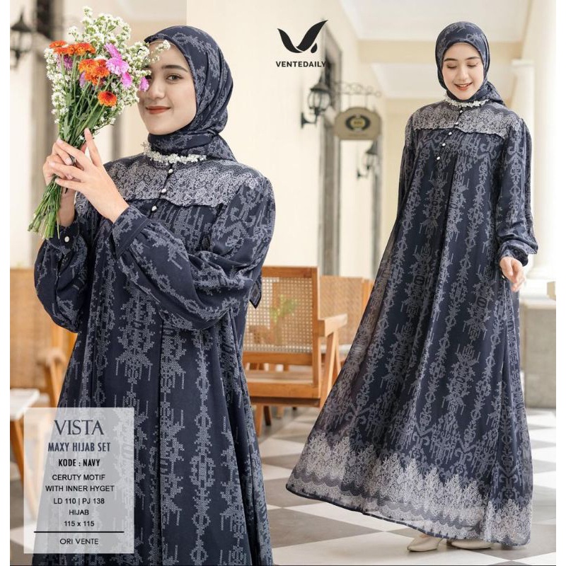 BAJU WANITA TERBARU VIRAL BEST SELLER [ NEW ] GAMIS DRESS WANITA FASHION MUSLIM// VISTA MAXY BY VENT