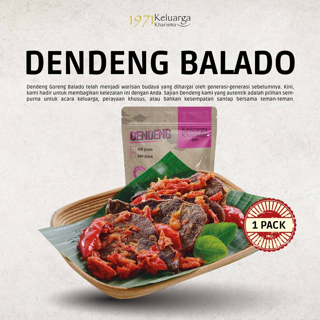 

Dendeng Balado Khas Keluarga Kharisma / 200 gram / Siap Makan / Instant / 100% Halal