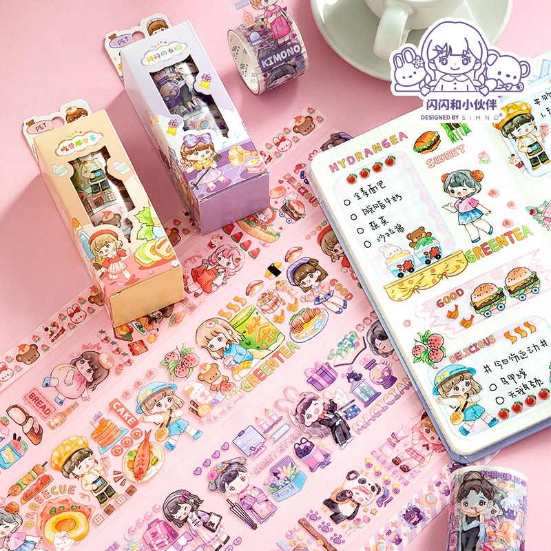 

Stiker Roll Aesthetic Anime & Akichan Kotak 1 Set Bahan Pet Waterproff Amyra Dharma