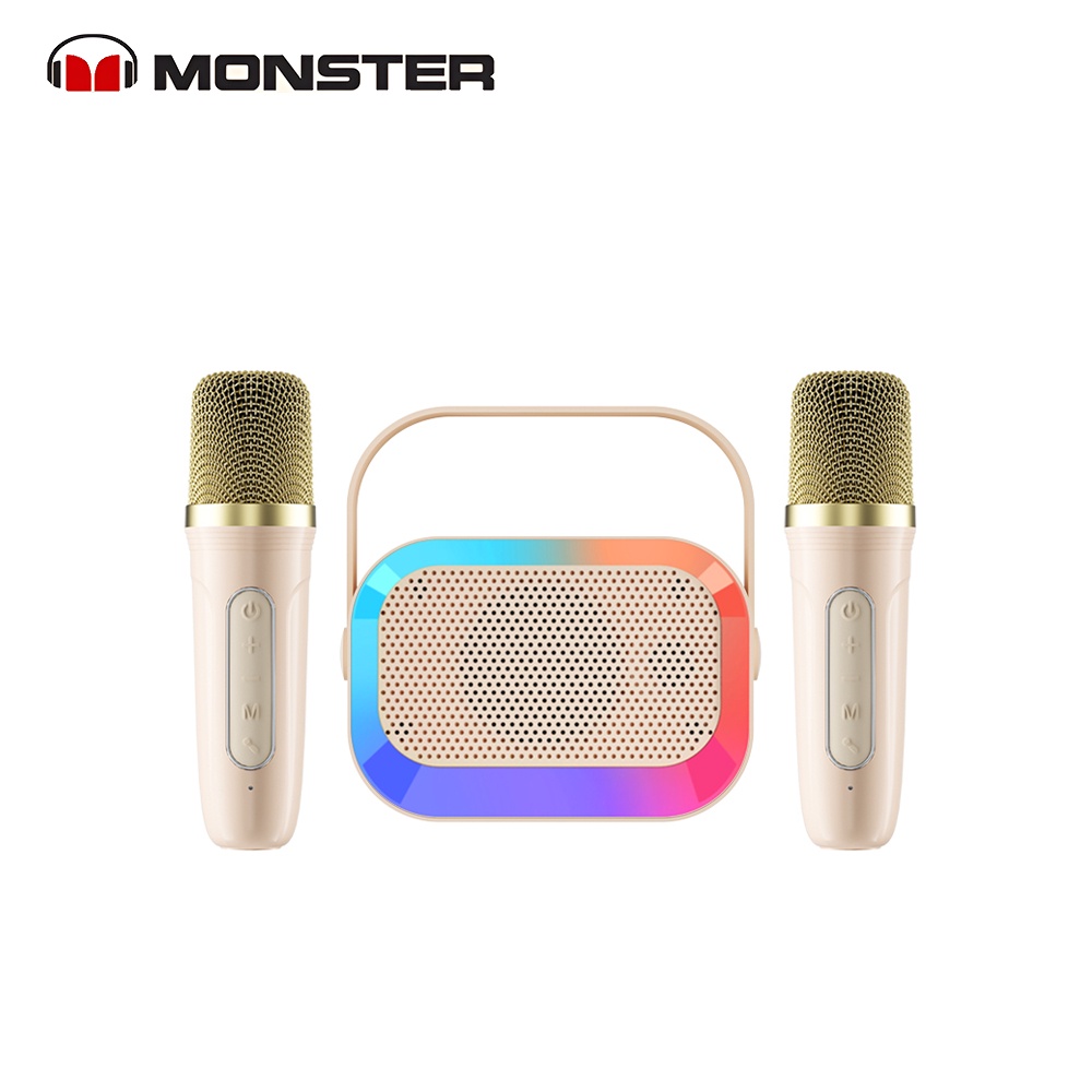 Monster GK600 Bluetooth Portable Karaoke Wireless Speaker With Microphone RGB Audio Stereo