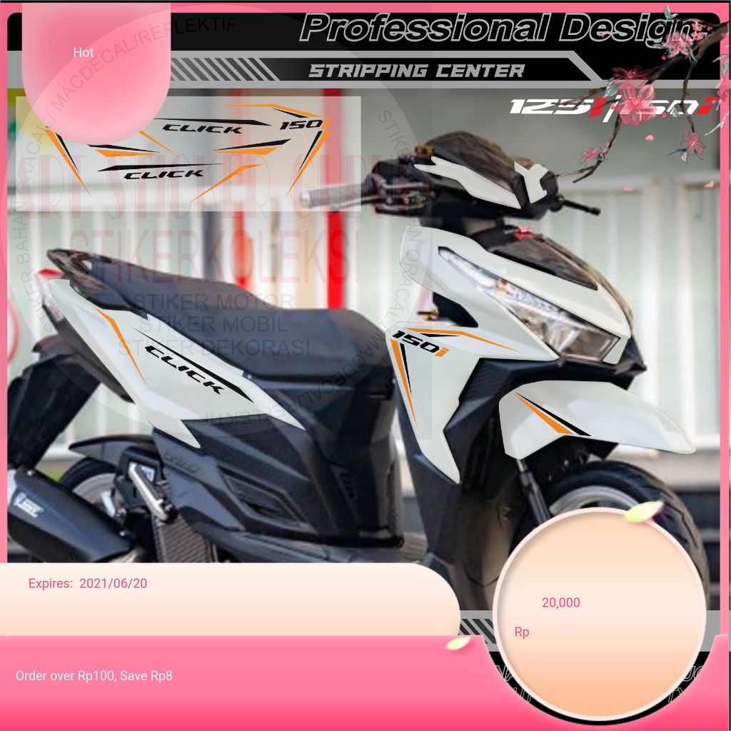 STIKER RVB-01 Striping Vario LED 125/150 Cutting Sticker Vario 2015 2016 2017  Striping Elegant
