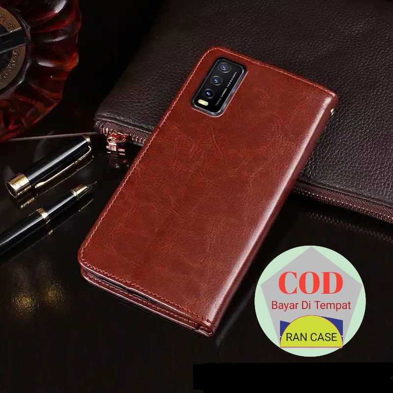 CASE VIVO Y20 Y20i Y20s Y20s (G) V2033 V2042 V2039 V2027 V2043 V2029 LEATHER CASE SARUNG HP DOMPET K