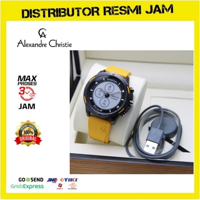 JAM TANGAN PRIA/WANITA ALEXANDRE CHRISTIE AC S002 SMARTWATCH ORIGINAL - Yellow