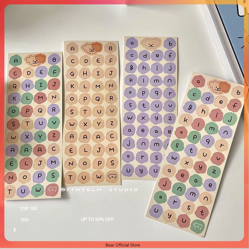 

Stiker kartun alfanumerik/stiker manual bahasa Inggris Korea