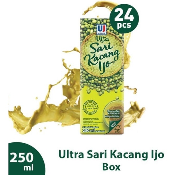 

Ultra Sari Kacang Hijau 250 ML 1dus isi 24 Psc ORIGINAL