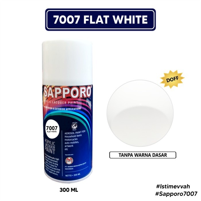 Cat Dasar Sapporo Spray / Cat Semprot / Epoxy / Poxy - Putih Doff