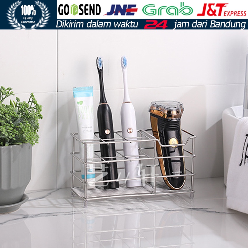 RB Rak Sikat Gigi Stainless / Rak Sikat Gigi Wall Mounted / Tempat Sikat Gigi Dari Baja Tahan Karat