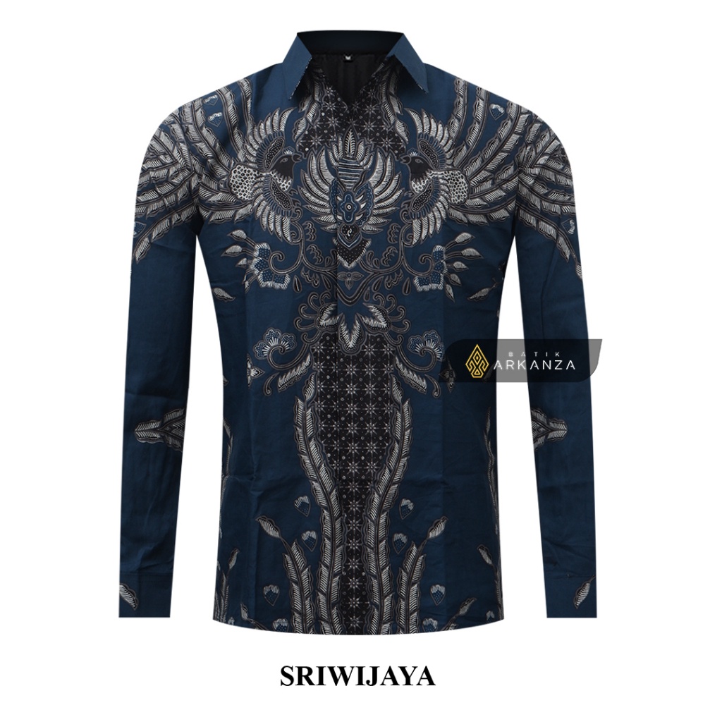 GUDANG BATIK ARKANZA Motif SRIWIJAYA  Kemeja Baju Batik Pria  Slimfit Full Lapis Furing Lengan Panjang Lengan Pendek Original Asli