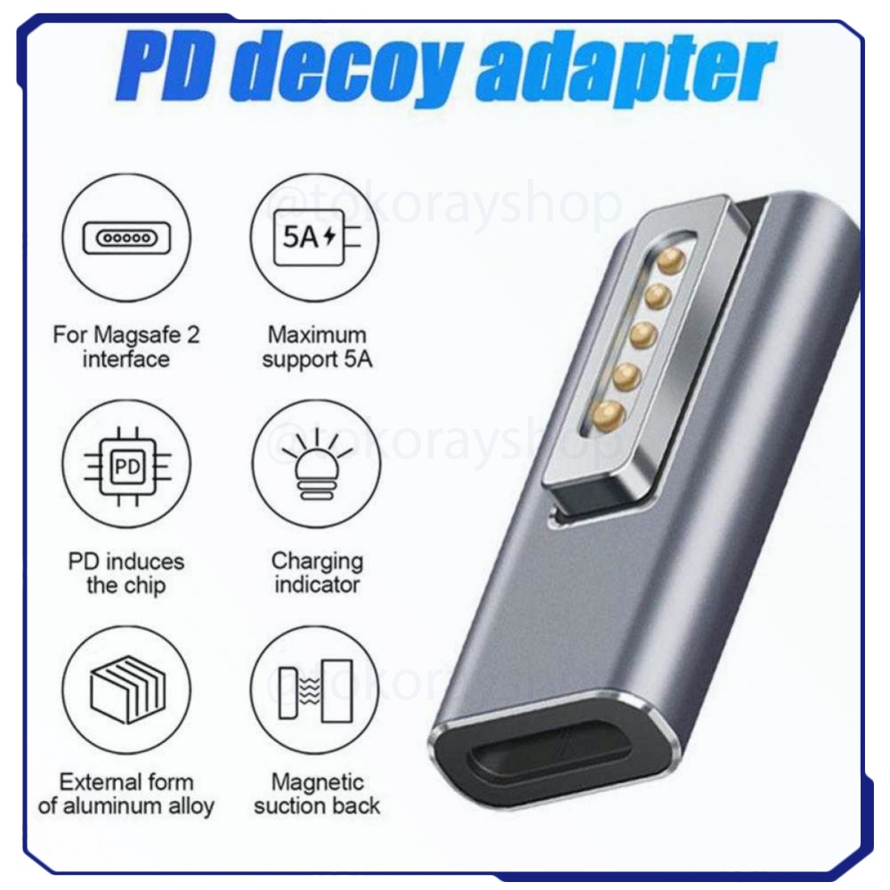 Adapter Type C to MagSafe 2 PD Fast Charger 60W 5A - BL-91003