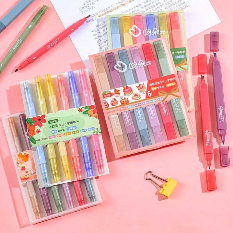 

Stabilo Set /Spidol Warna Warni 6 pcs Dengan 2 Sisi Kepala (2 in1)
