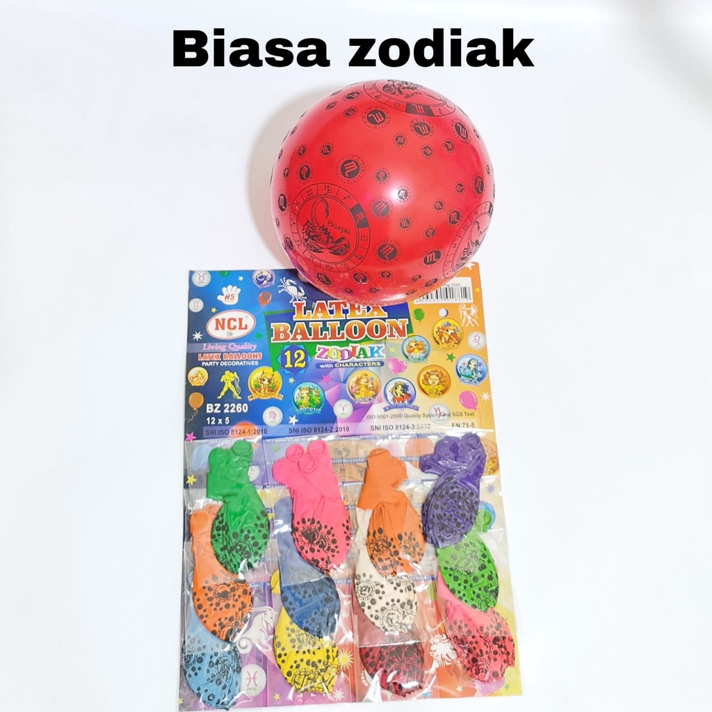 SOS Balon Pesta Biasa Zodiak (5pcs)