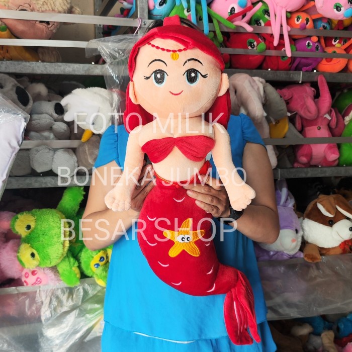 FOTO ASLI REAL PICT BONEKA BARBIE PRINCESS IKAN PUTRI DUYUNG MERMAID MERAH JUMBO BESAR yz