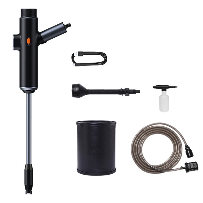 BASEUS CAR WASH GUN SPRAY CUCI MOBIL JET WATER SEMPROTAN AIR - Paket