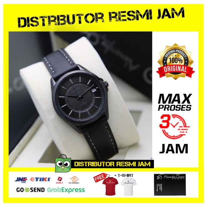 ALEXANDRE CHRISTIE AC 8649 FULL BLACK WANITA. ORIGINAL