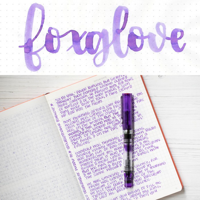 

Best Seller TROUBLEMAKER 60ml High Shading Sheening Shimmering Fountain Pen INK - REPACK 10ML, FOXGLOVE