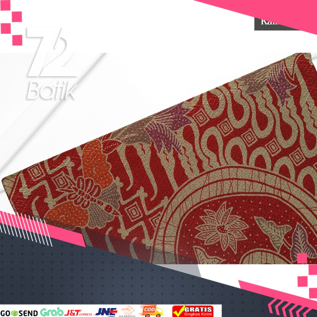 TREND BATIK MASA KINI DESAIN BARU HARGA MURAH /KAIN BATIK PREMIUM Dobby Motif Sungai Kupu Merah 7227