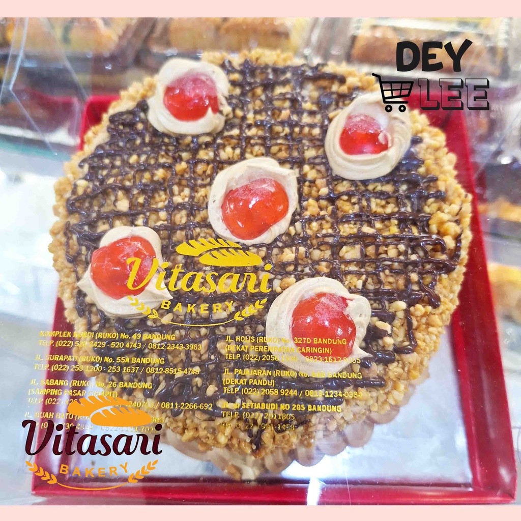 

VITASARI Mocca Kacang Cake Bulat 15cm Kue Ulang Tahun Birthday Tart