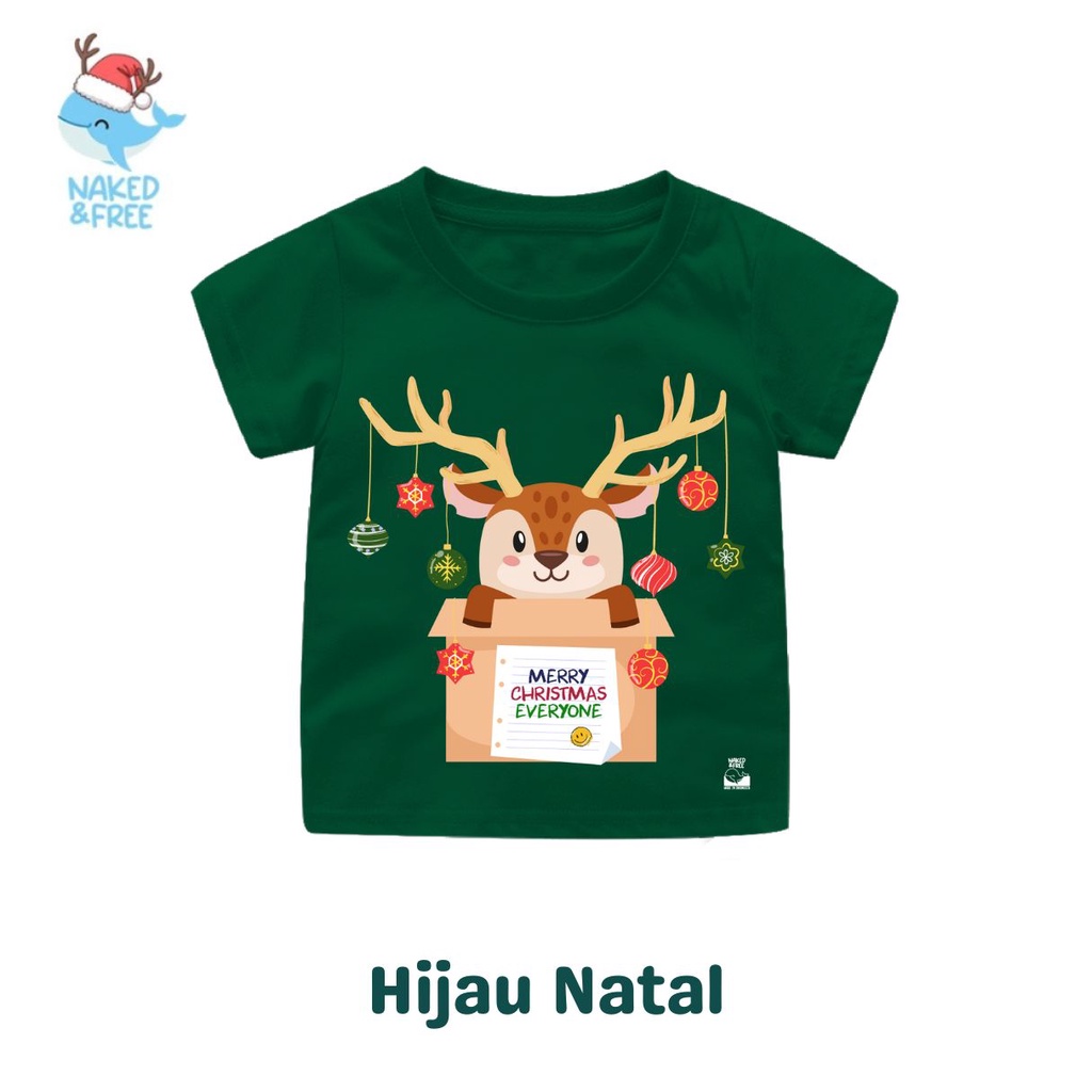 Naked &amp; Free Kaos Bayi Anak Dan Dewasa Series Natal Everyone Is Deer