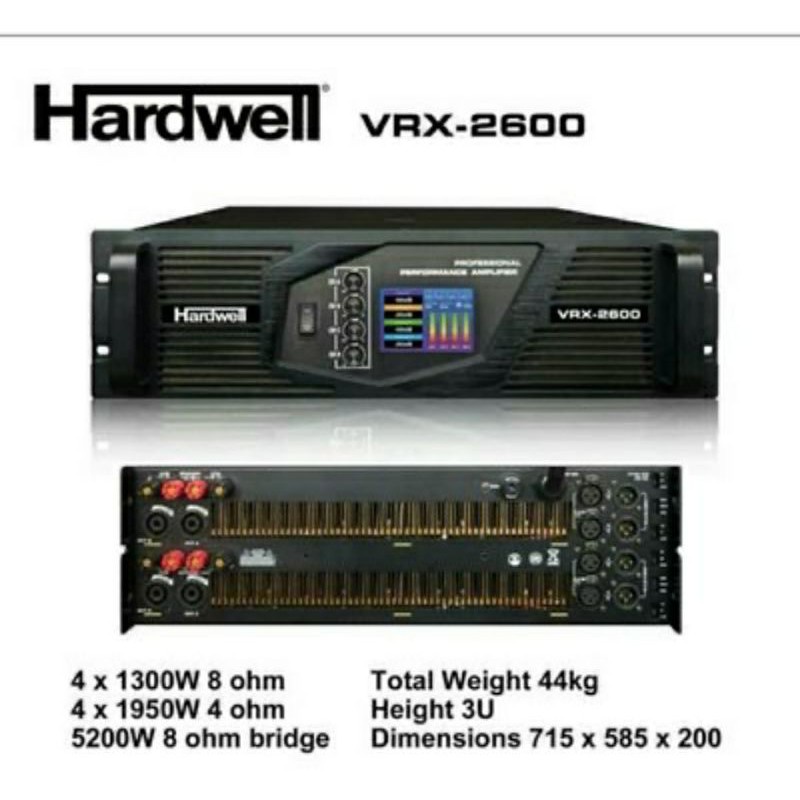 POWER AMPLIFIER HARDWELL VRX-2600 ORIGINAL POWER 4 CHANNEL