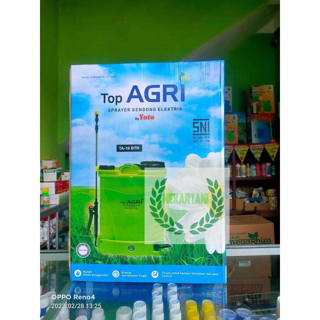 sprayer elektrik TOP AGRI 16 liter / alat semprot pertanian cas TOP AGRI 16liter