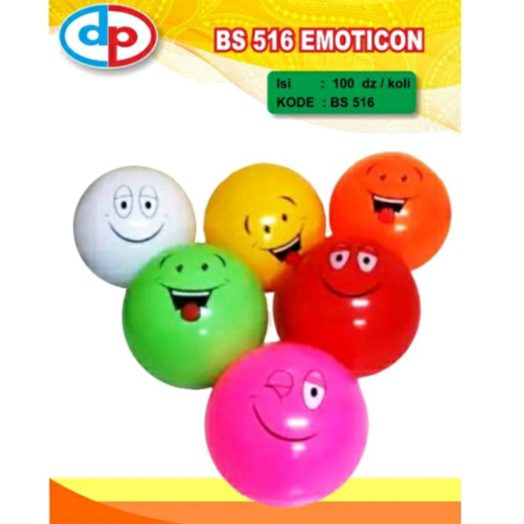 bola 516 , balon bola tiupan 516 , bola tiupan polkadot krincing 516 , bola tiup smile 516 ( tiupan 