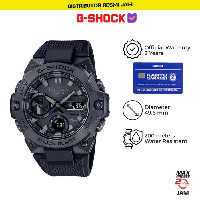 GShock GST-B400BB-1ADR GST-B400 GSTB400BB GSTB400 Garansi Resmi 2 Thn