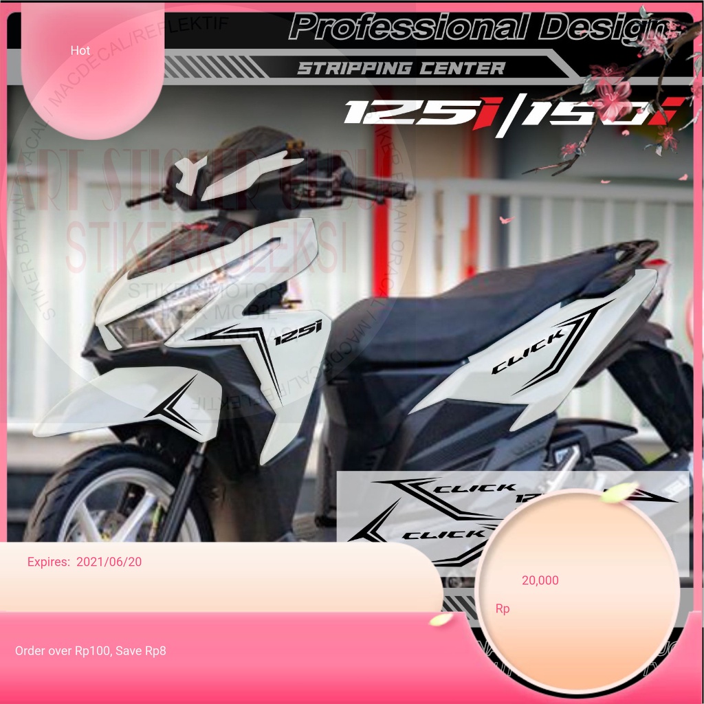 STIKER Striping Variasi Vario LED 2015 2016 2017 Striping Vario 125/150 Cutting Stiker RVB-06