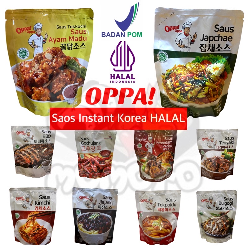 

[PROMO] Saos Instant Korea Halal OPPA Ayam Madu / Japchae / Jajang / Kimchi / Gochujang / Buldak / Topoki