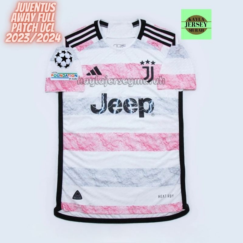 JERSEY BOLA PLAYER ISSUE JUVENTUS AWAY 2023 2024 FULL PATCH TOP QUALITY
