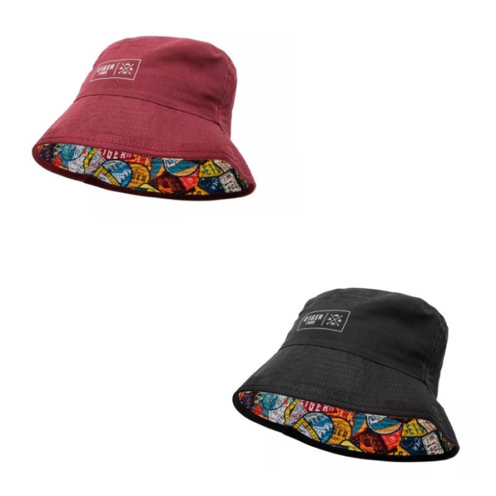 [Best Seller] TOPI RIMBA PICNIC CAMPING TRAVELLING BUCKET FLECKEN HAT EIGER ORIGINAL - Merah