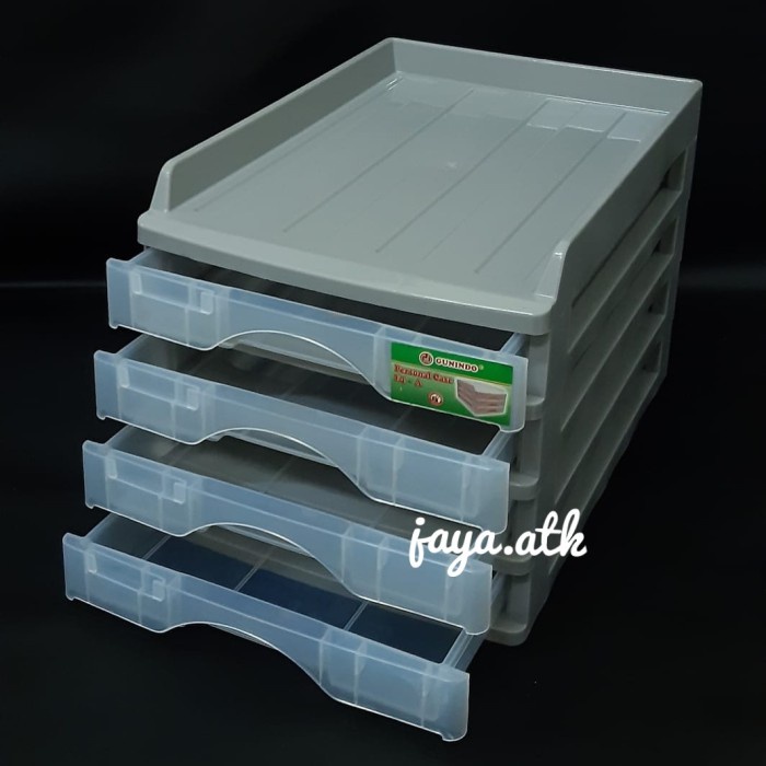 RAK KERTAS DOKUMEN PLASTIK SUSUN MEJA LETTER TRAY 4 SUSUN PLASTIK