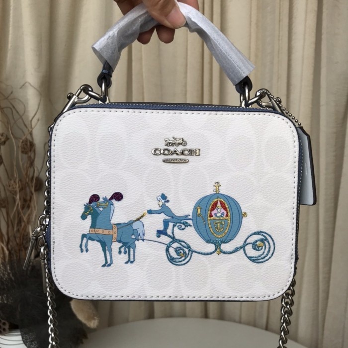 VS Tas Coach *1426* Disney Box Crossbody in Signature Canvas Cinderella Vvs