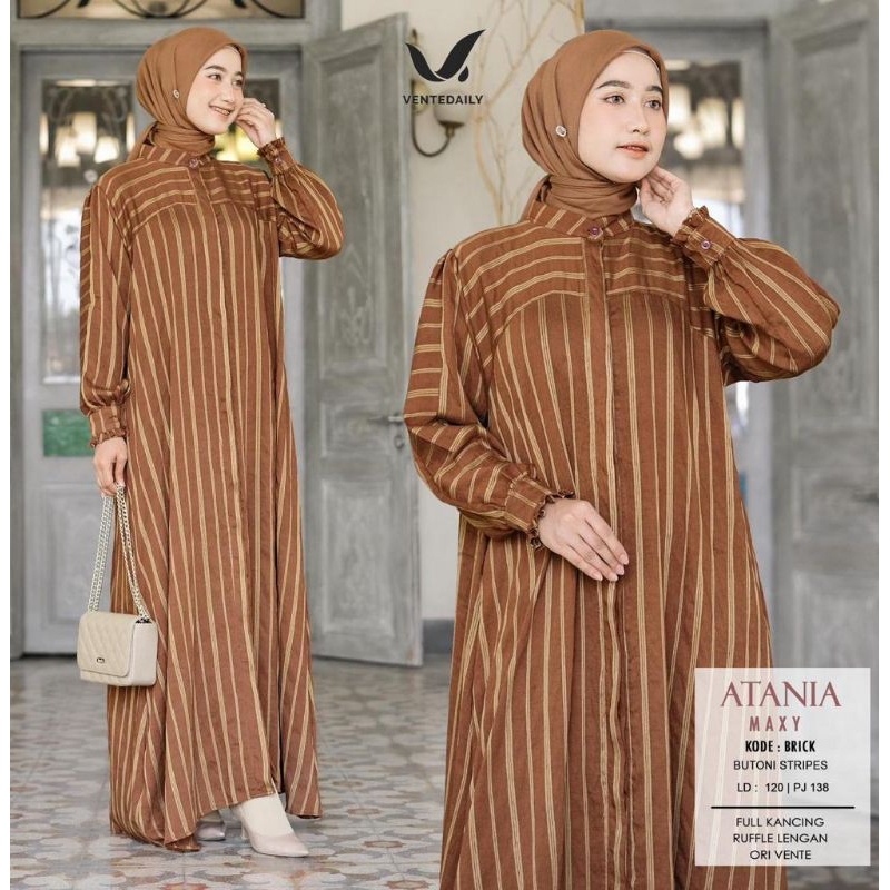 BAJU WANITA TERBARU VIRAL BEST SELLER (NEW) GAMIS DRESS FASHION MUSLIM// ATANIA MAXY BY VENTE //ELLI