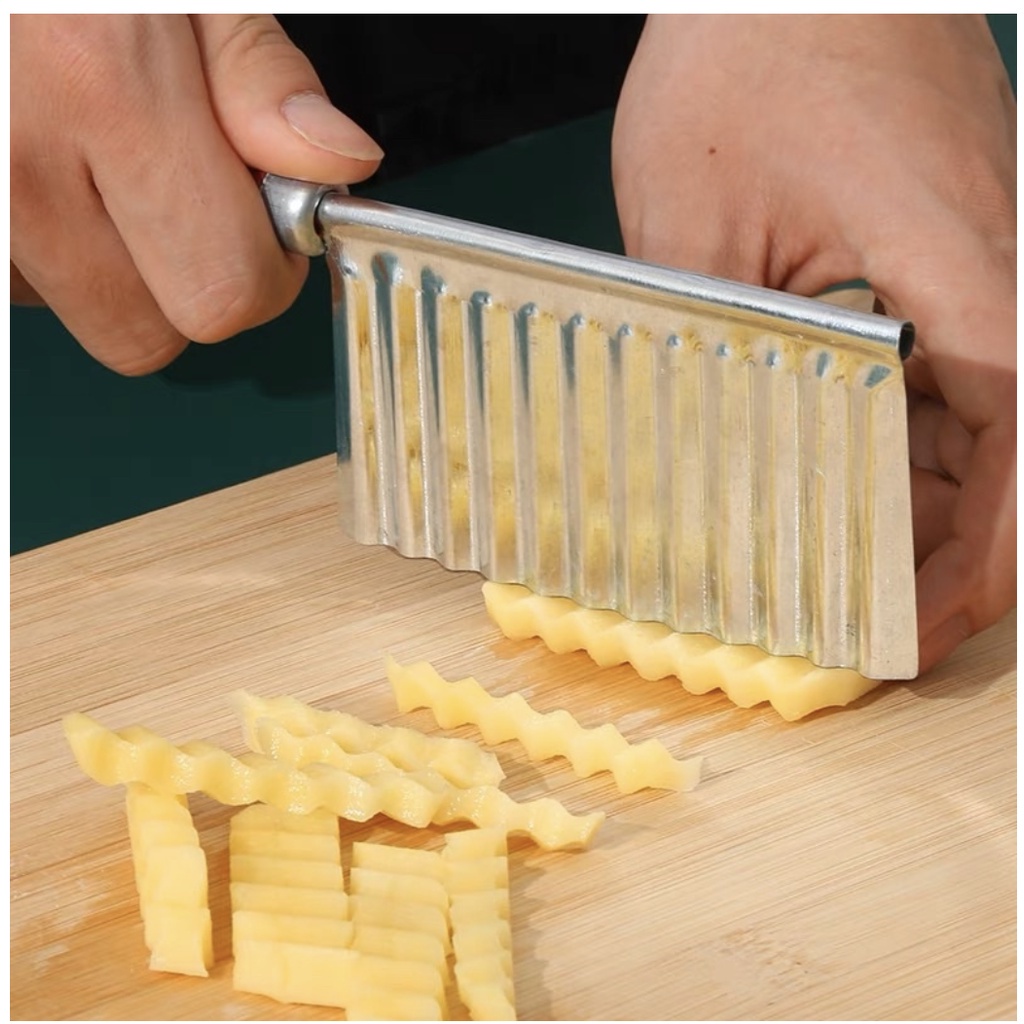 GB - A036 - PISAU GELOMBANG STAINLESS STEEL - PISAU KENTANG TIMUN SERBAGUNA - PISAU GELOMBANG