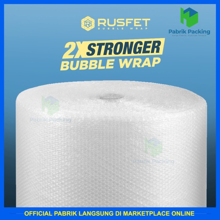 

Plastik Bubble Wrap 50Meter RUSFET Bubblewrap Buble Packing Babel ROLL - HITAM SUPER, 20CM