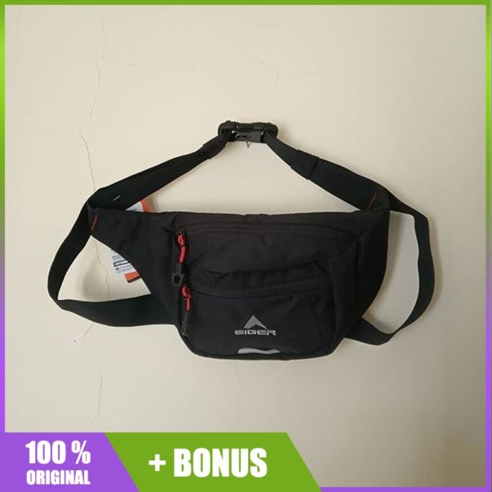 Tas Pinggang Eiger Gradient L Waist Bag Black Hitam 91000 2681 Ori