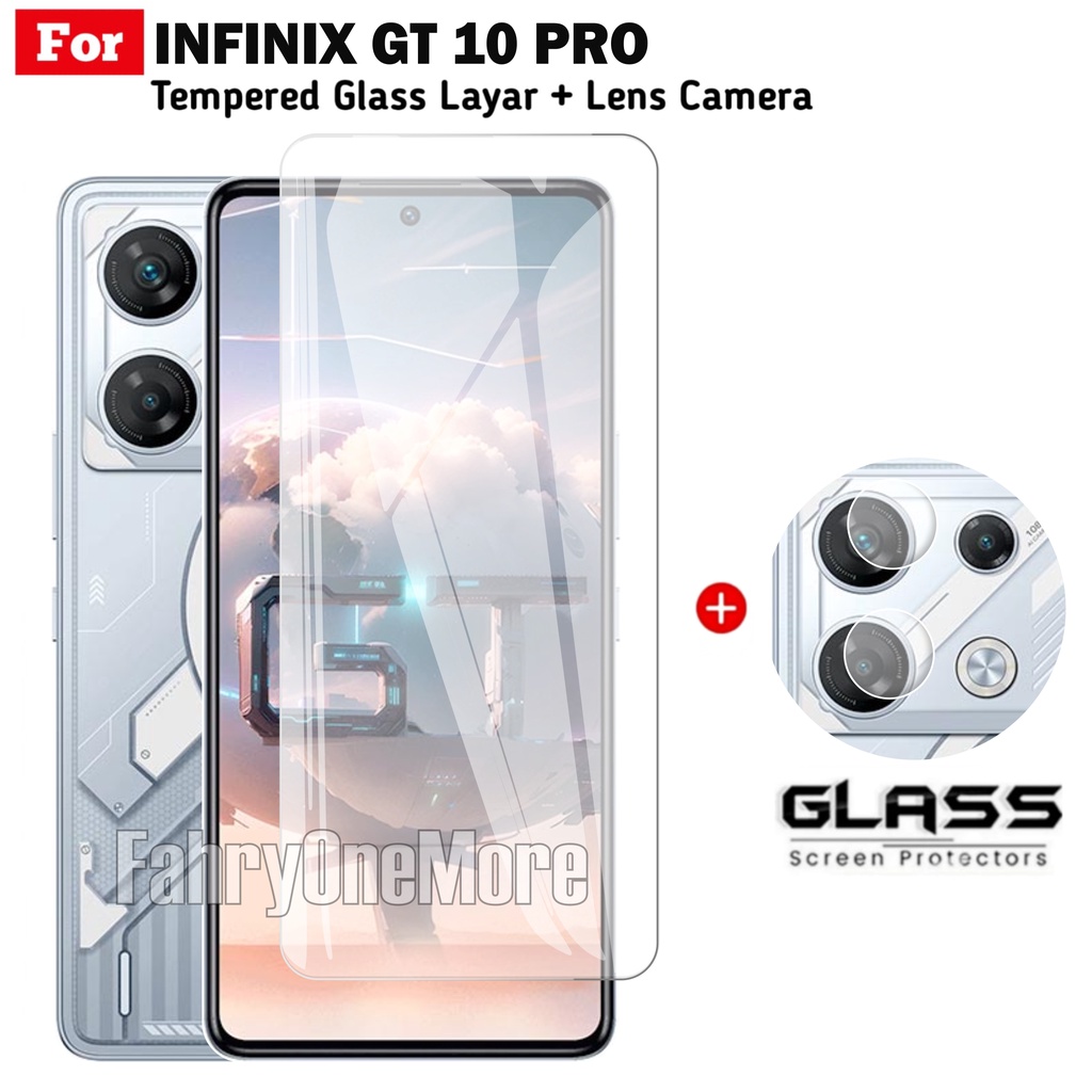PROMO Tempered GLass Infinix GT 10 Pro Layar Free Lens Camera Handphone Clear