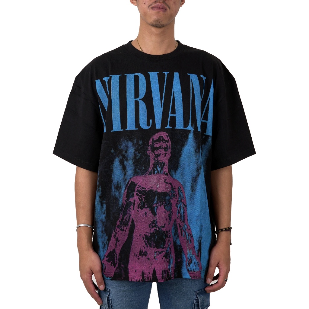 COD Toxic1805 Vintage Nirvana Sliver Black Oversize Tee T-Shirt Kaos /