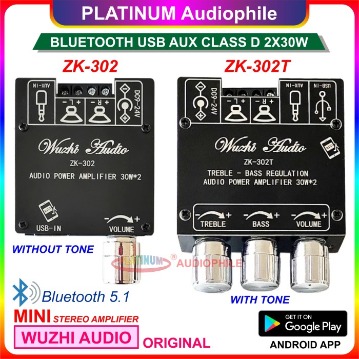 colorf colorf Bluetooth 5.1 Stereo Class D Amplifier 2X 30W ZK-302T - ZK-302T