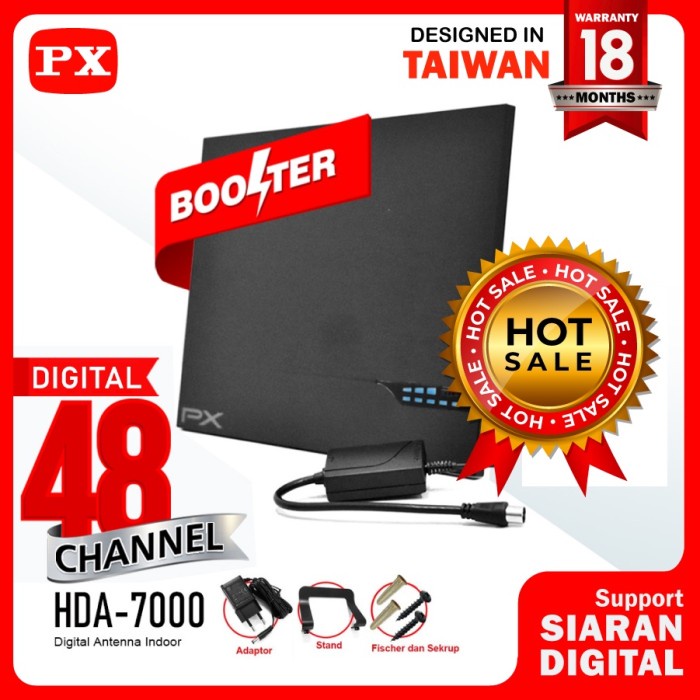 Antena TV Smart Digital Analog Booster Indoor LED Bar PX HDA7000