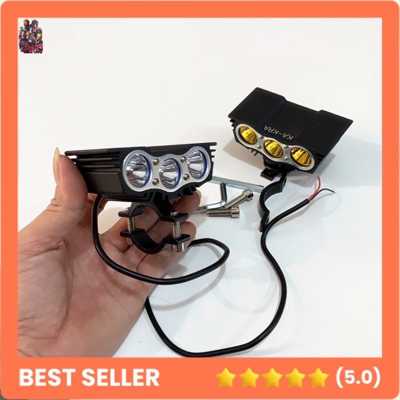 Lampu tembak sorot Led OWL 3mata strobo flash Universal Motor