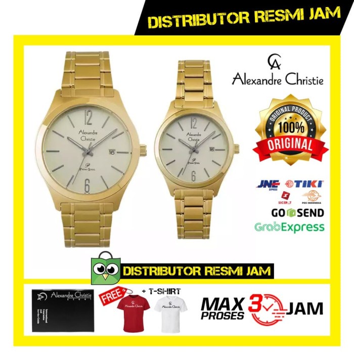 JAM ALEXANDRE CHRISTIE ac1009 1009LD 1009MD GARANSI RESMI 12 BULAN