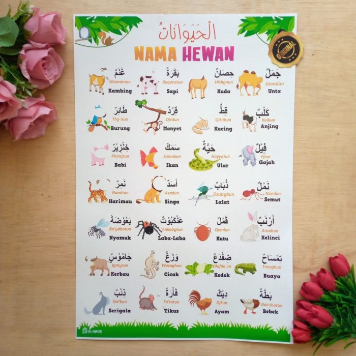 Poster Nama Hewan Al-Abror - Asli