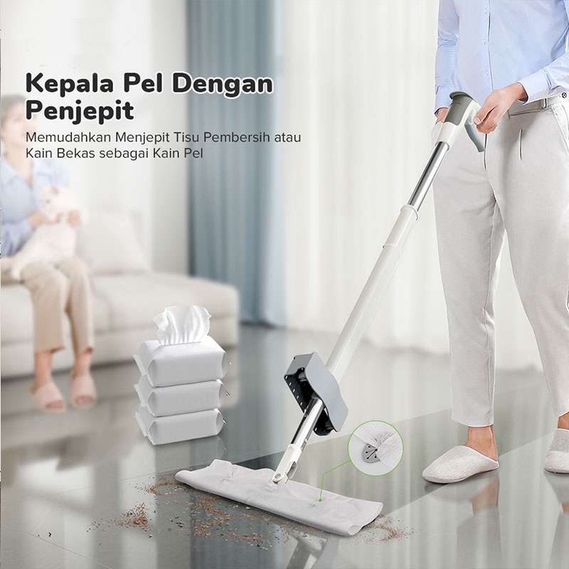 KING Dreams Standing Spray Mop 3in1 Upgradable Alat Pel Semprot Dapat Berdiri Dengan Kain Microfiber