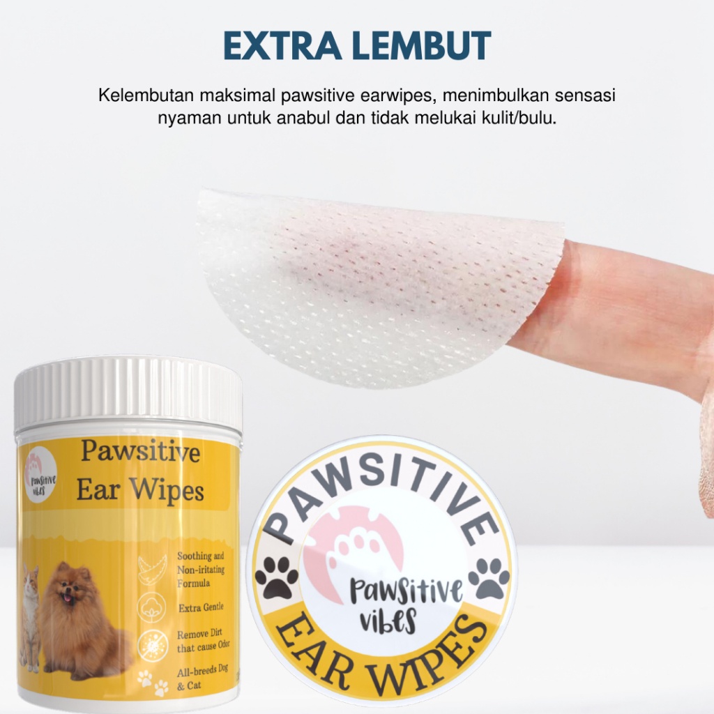 Tisu Pembersih Telinga Anjing Kucing  - Tissue Membersihkan Area Telinga Anjing Kucing