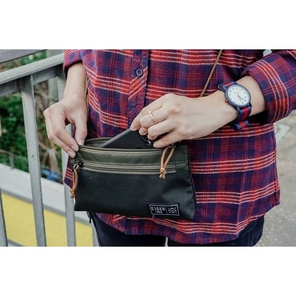 Tas Eiger X Market Pouch Hitam 91000 6468 Original Keren Murah Awet