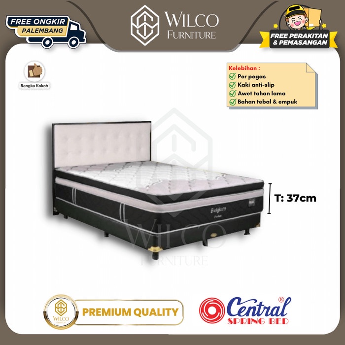 Kasur Springbed Belgium Pocket by Central Lapisan Double Plushtop - Matras aja, 120x200