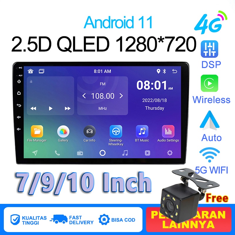 7 Inch Car Navigasi Radio Mobil Navigasi 2GB 4GB RAM 32GB ROM Android 11 Head Unit 2.5D IPS Screen C