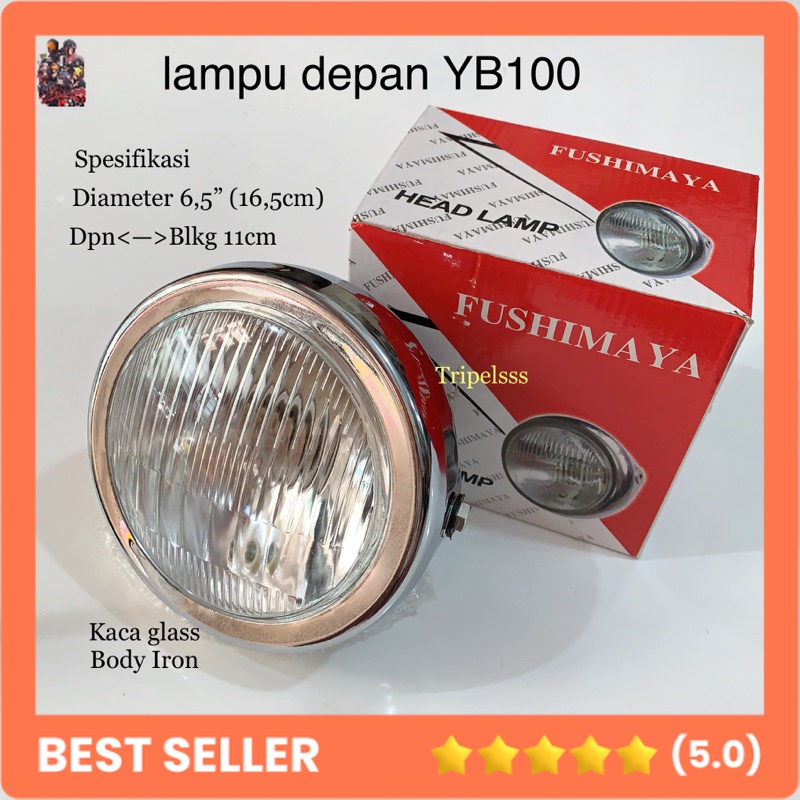 REFLEKTOR LAMPU DEPAN BULAT YB 100 YB100 L2G / GL 100 GL 125 / CB 100 UNIVERSAL MOTOR