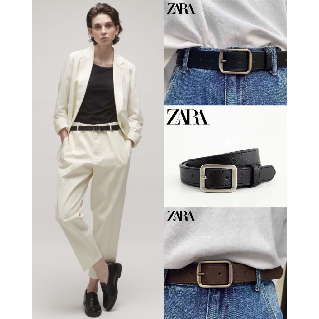 Zara Leather Belt // Seventeen Outlet //